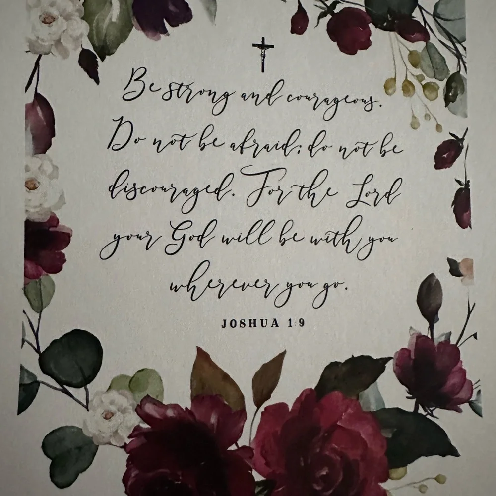 Floral Scripture Wall Art - Burgundy and Green